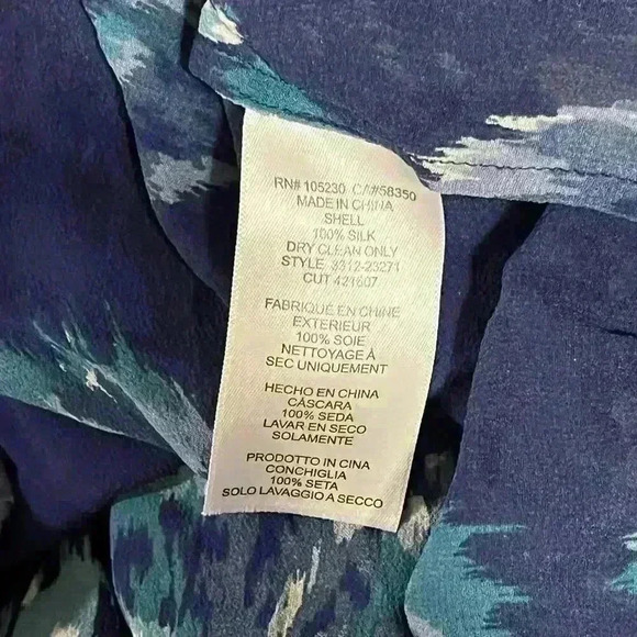 Joie Aceline Blue Silk 3/4 Sleeve Blouse Size Small - Picture 5 of 8